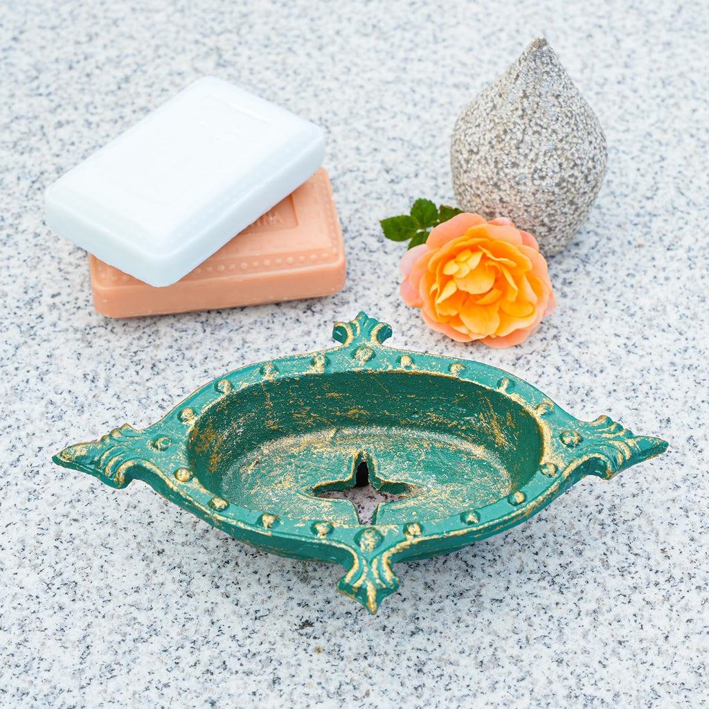 Sungmor Heavy Duty Cast Iron Soap Holder, Starfish Shape & Antique Green