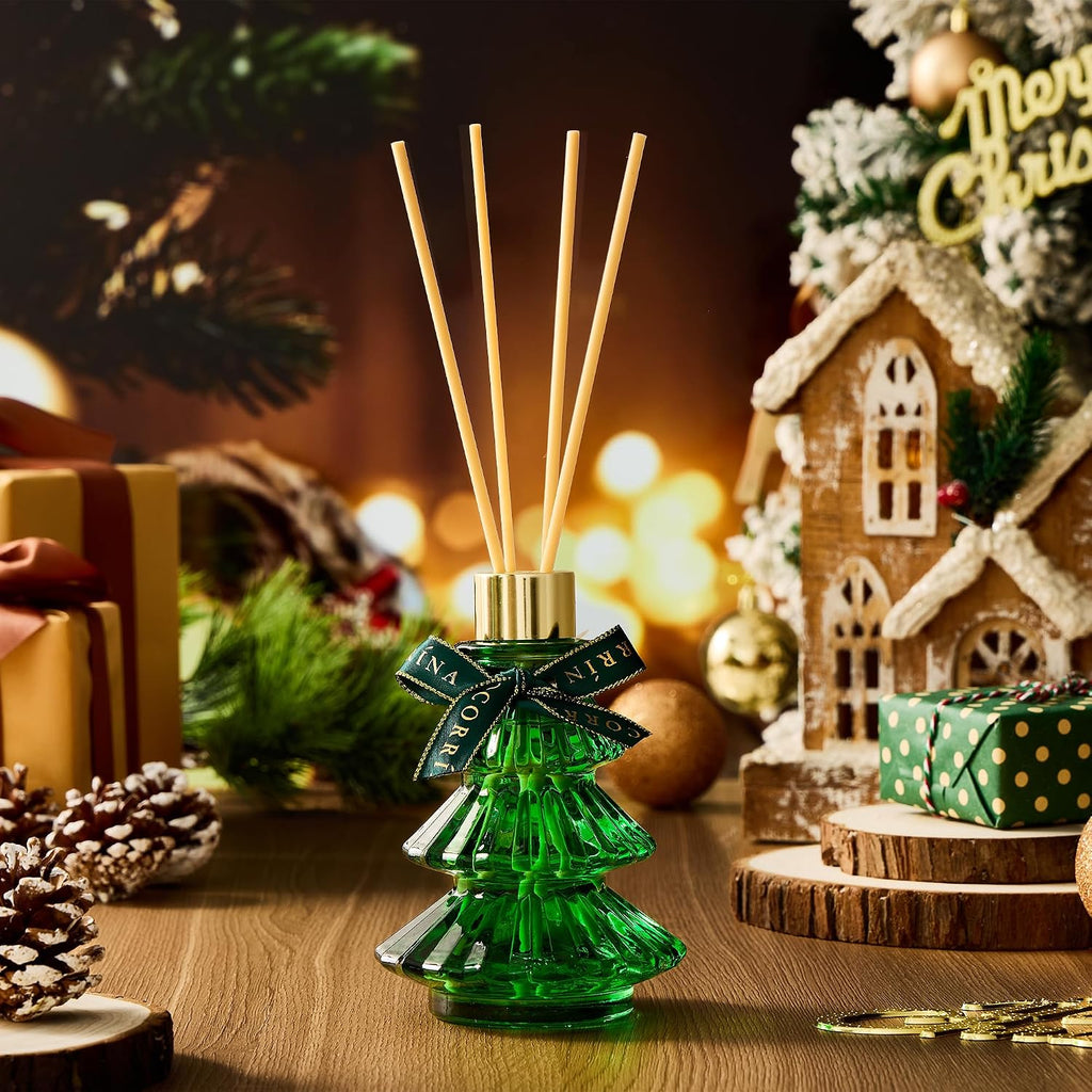 COCORRÍNA Christmas Tree Reed Diffuser, Cedar Balsam Scent, 5.07 fl oz