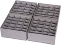 DIOMMELL 4 Pack Foldable Cloth Storage Box Closet Dresser Drawer Organizer Fabric Baskets Bins Containers Divider for Clothes Underwear Socks Lingerie Clothing, M Grey 40-0000