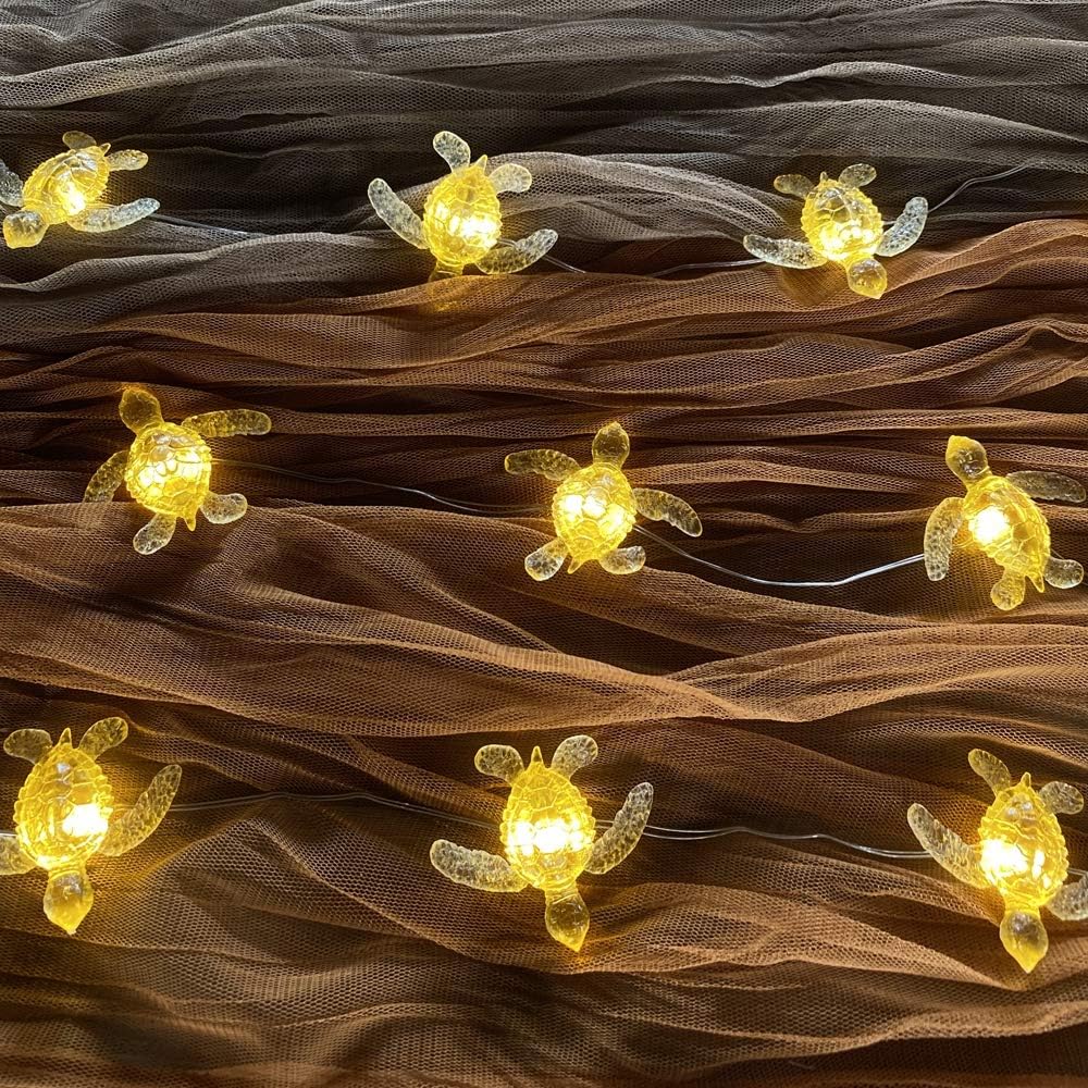 Sea Turtle Fairy Lights Ocean Theme String Lights Indoor-Cute Beach Light USB Plug in & Battery Operated 10ft 30 LEDs with Remote Control- Decorative Lights for Christmas Tree Bedroom Camping