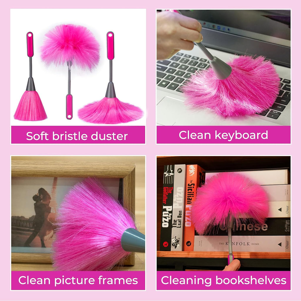CALBEAU Pink Ceiling Fan Cleaner Duster, Ceiling Fan Duster Kit, 13PCS