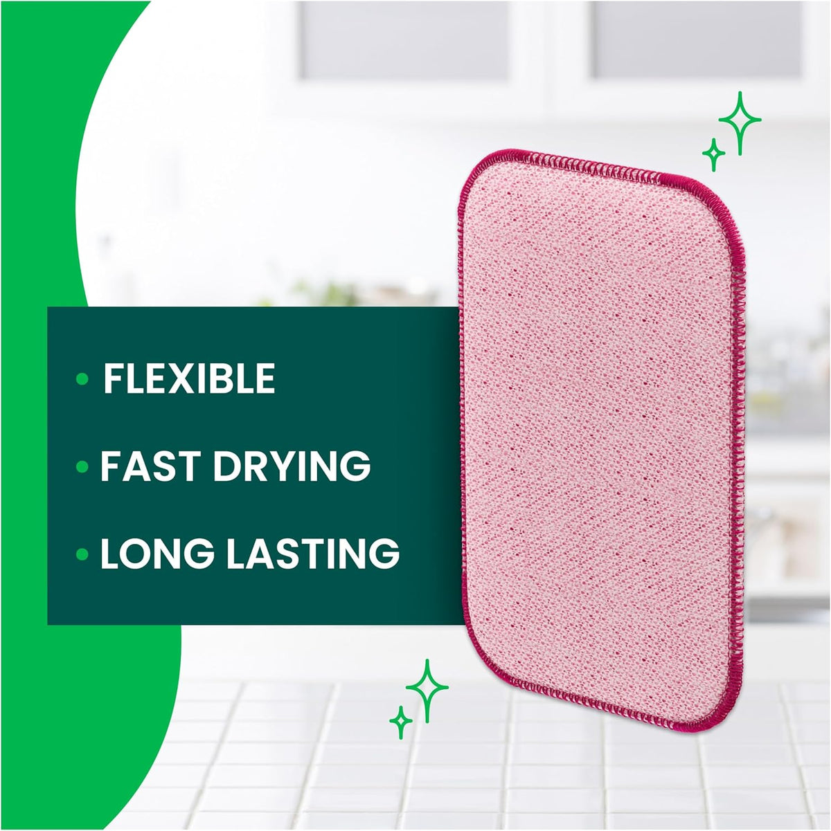 Scotch-Brite Dobie Sponge Cloths | Scrub & Wipe | Non-Scratch | Absorbent | 2 Pack