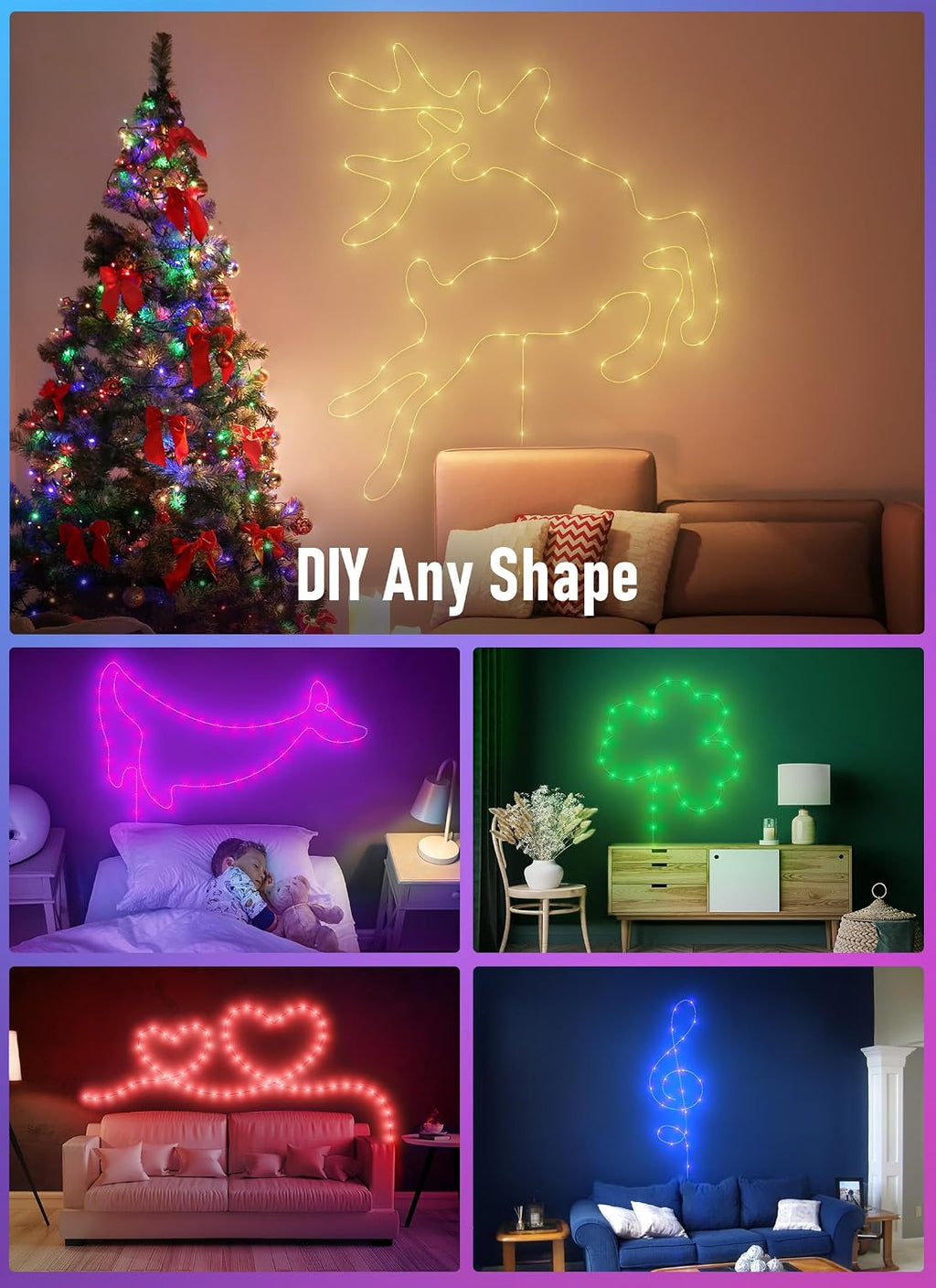 Minetom Fairy Lights Color Changing, 66FT 200 LED String Lights with Remote