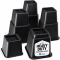 Home It Adjustable Bed Risers - Elevation in 3, 5 or 8 Inch - 4 Pack, Black