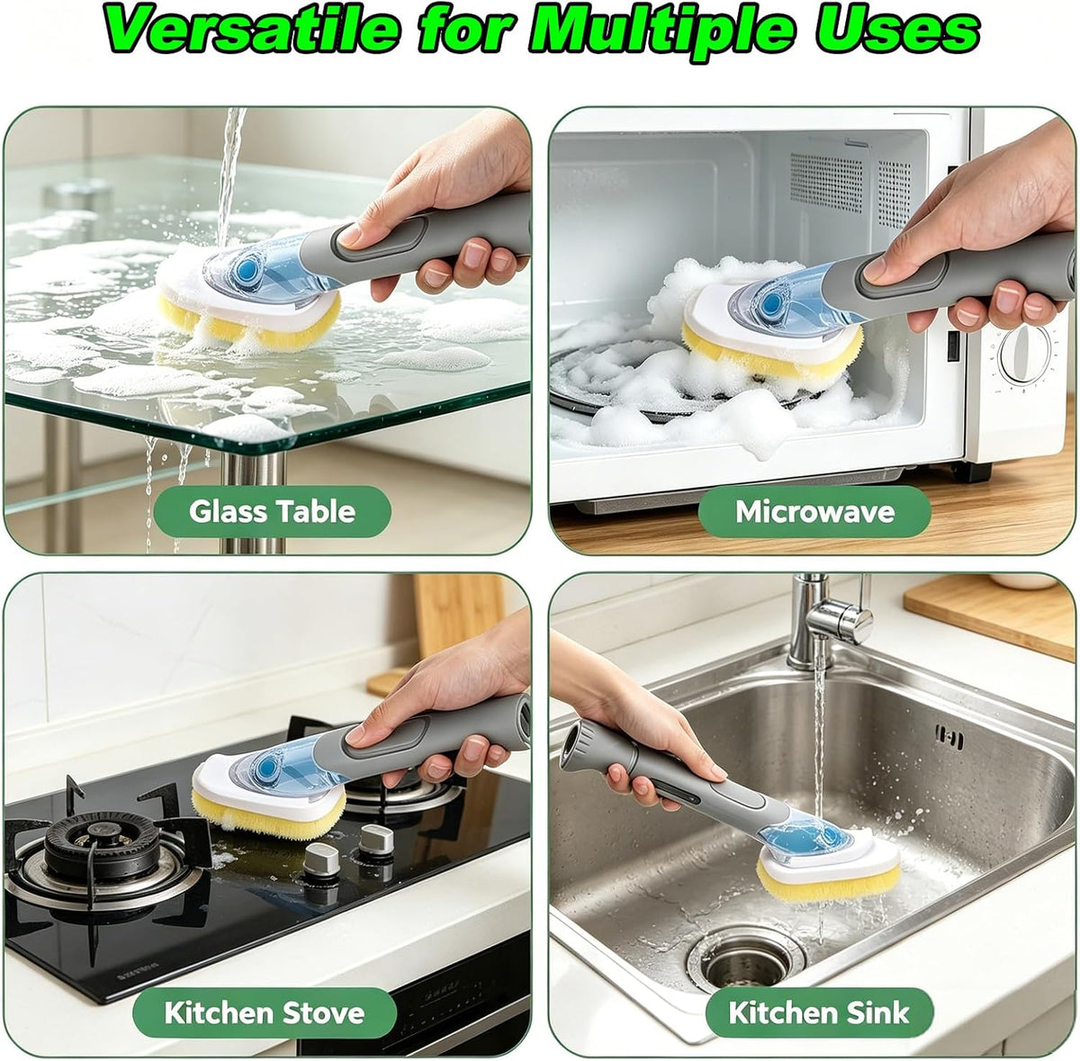 6 Pack Dish Wand Compatible with Scrub Daddy, Non-Scratch Rich Foam Sponges