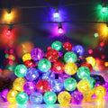 TIGOMOOV LED Globe Christmas Lights,G30 Round Christmas Tree Lights with Tinsel 25 Bulbs, 17FT Multi-Color Globe Tinsel LED Christmas Lights for Patio Deck Backyard Garden Party Outdoor Decorations