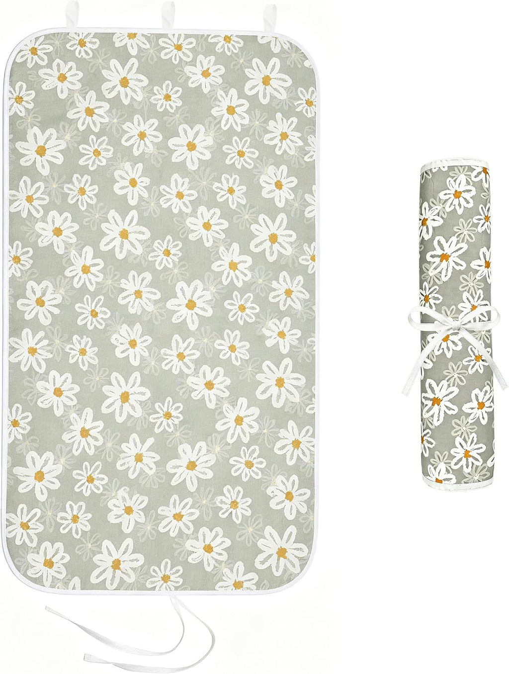 Portable Ironing Mat for Desktop, 3mm Thick Padding & Heat Resistant Cover for Steam Iron, Quilting & Travel – Foldable Ironing Board Alternative (Floral)
