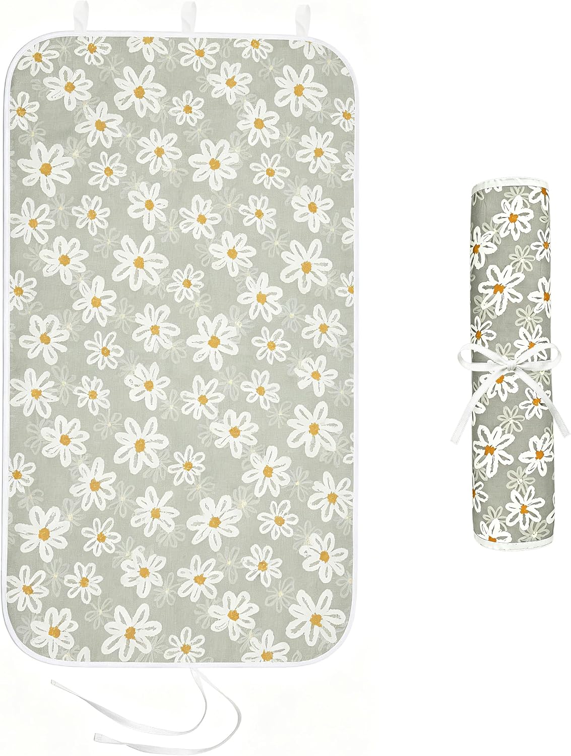 Portable Ironing Mat for Desktop, 3mm Thick Padding & Heat Resistant Cover for Steam Iron, Quilting & Travel – Foldable Ironing Board Alternative (Floral)