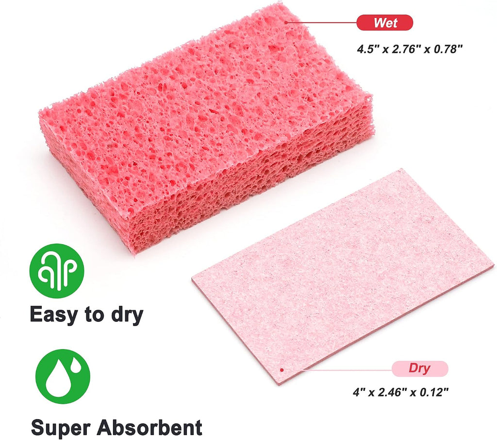 ARCLIBER 12 Pack Cellulose Scrub Sponges Non-Scratch Heavy Duty Kitchen