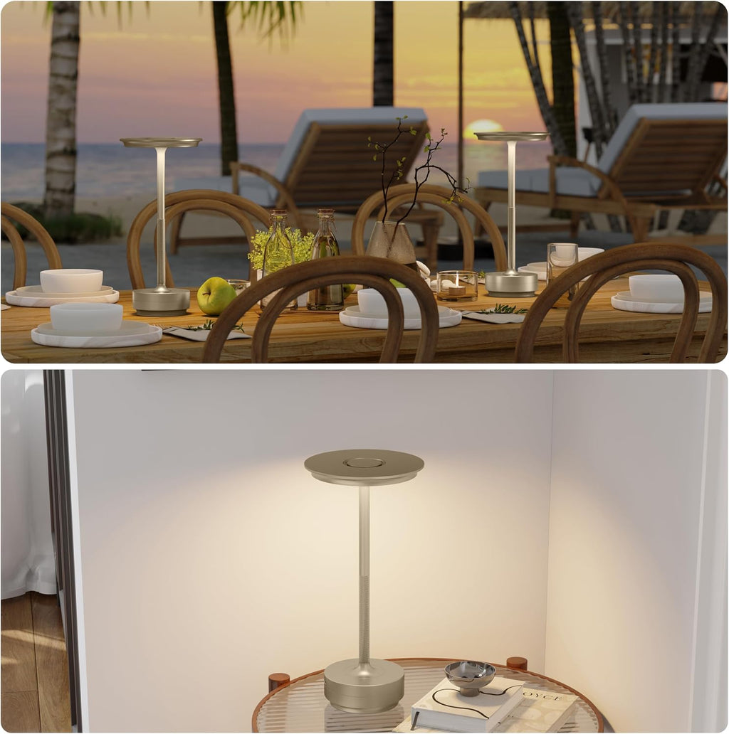 TBBGA 1 Pack Rechargeable Table Lamps Cordless, 5000mAh Outdoor Table Light