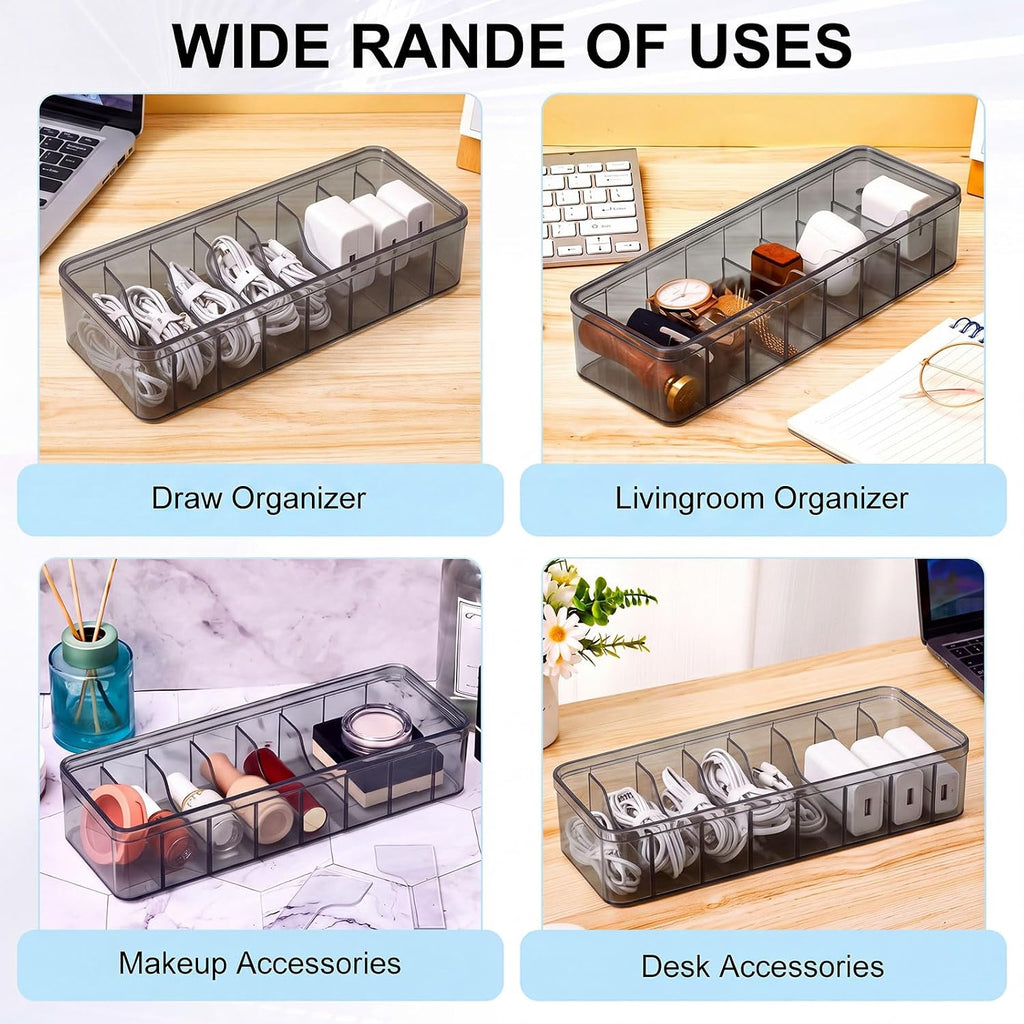 Tatuo Cord Organizer for Drawer Desktop, Gray, 1 Pack