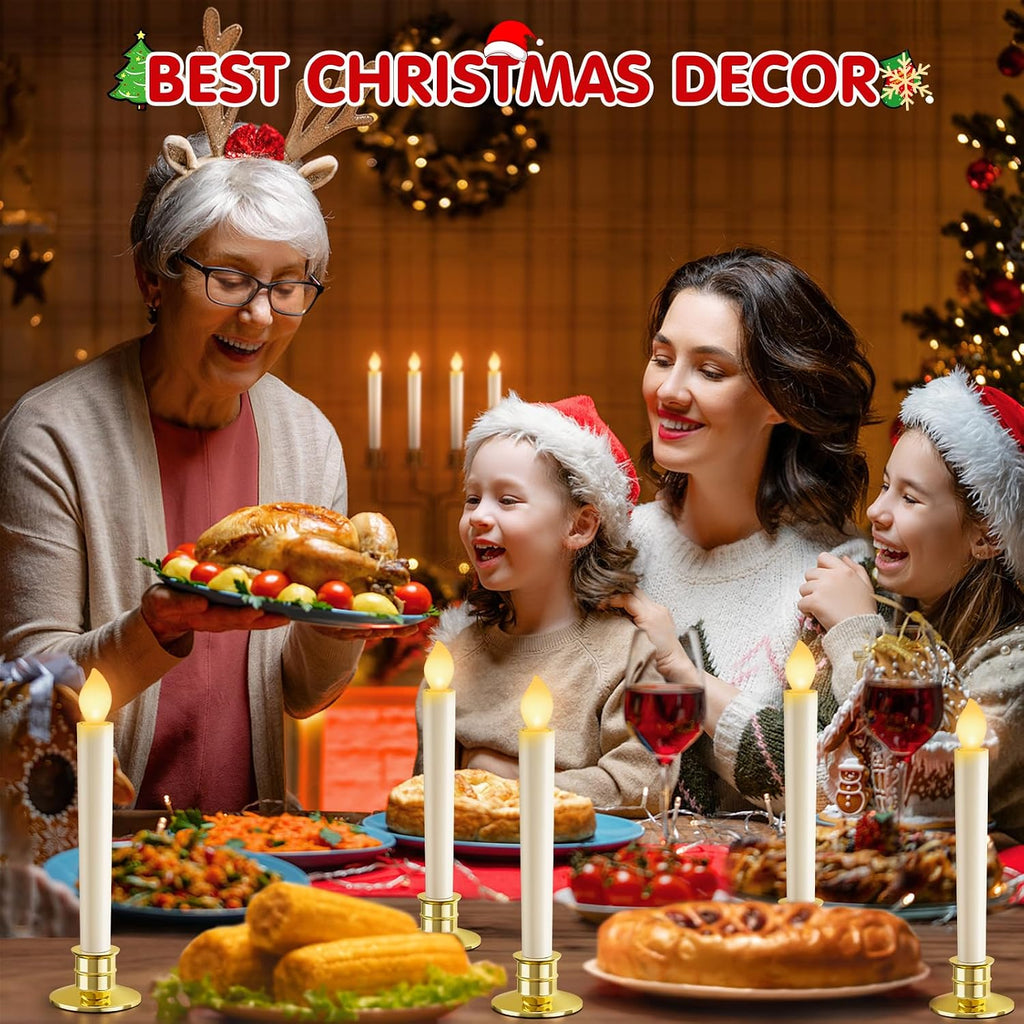 Christmas Window Candles Lights Battery Operated Candles 6 Pack Xmas Decor
