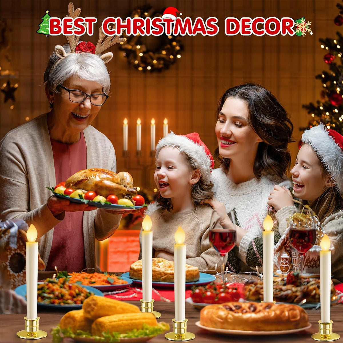 Christmas Window Candles Lights Battery Operated Candles 6 Pack Xmas Decor