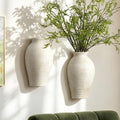 Vanselia 2 Pack Ceramic Wall Vase Home Decor Hanging Planter (12" Rustic)