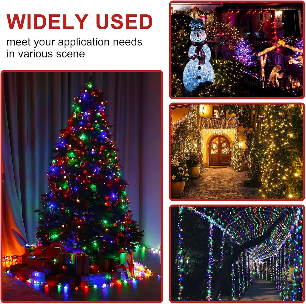 2 Pack Battery Operated Christmas Lights, Total 100LED 32FT Christmas Lights Outdoor, Waterproof Mini String Lights with 8 Modes, Decorations for Indoor Patio Garden Party Decor (Multi-Colored)