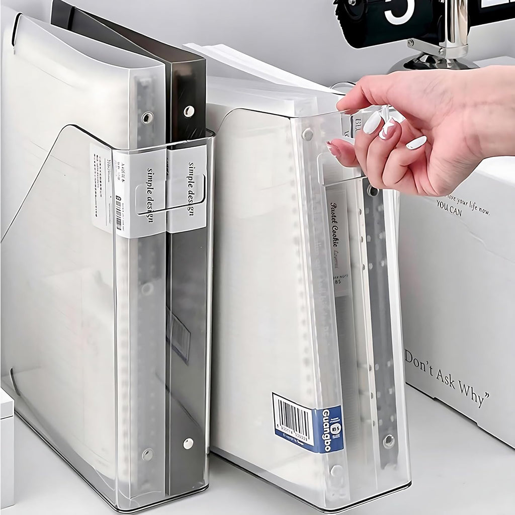 2-Pack Clear Acrylic Vertical Magazine File Holders – Desktop Organizer for Books, Documents, Binders, Envelopes