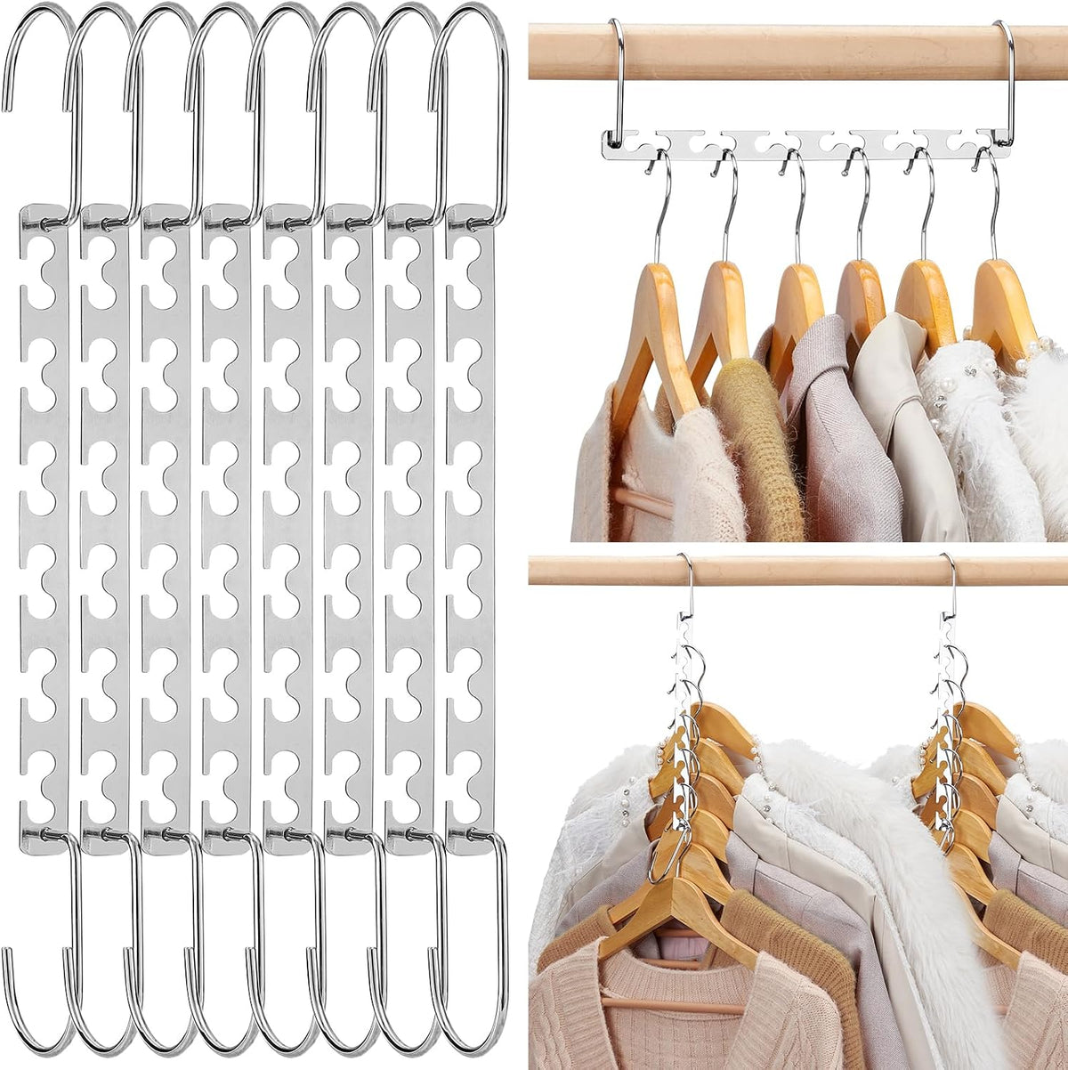 HOUSE DAY 12 Pack Space Saving Hangers for Clothes, Metal Magic Hanger