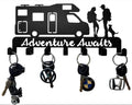 Metal Camper Key Holder, 7 Hooks, Wall Mounted Key Rack, Black, Rustic Style