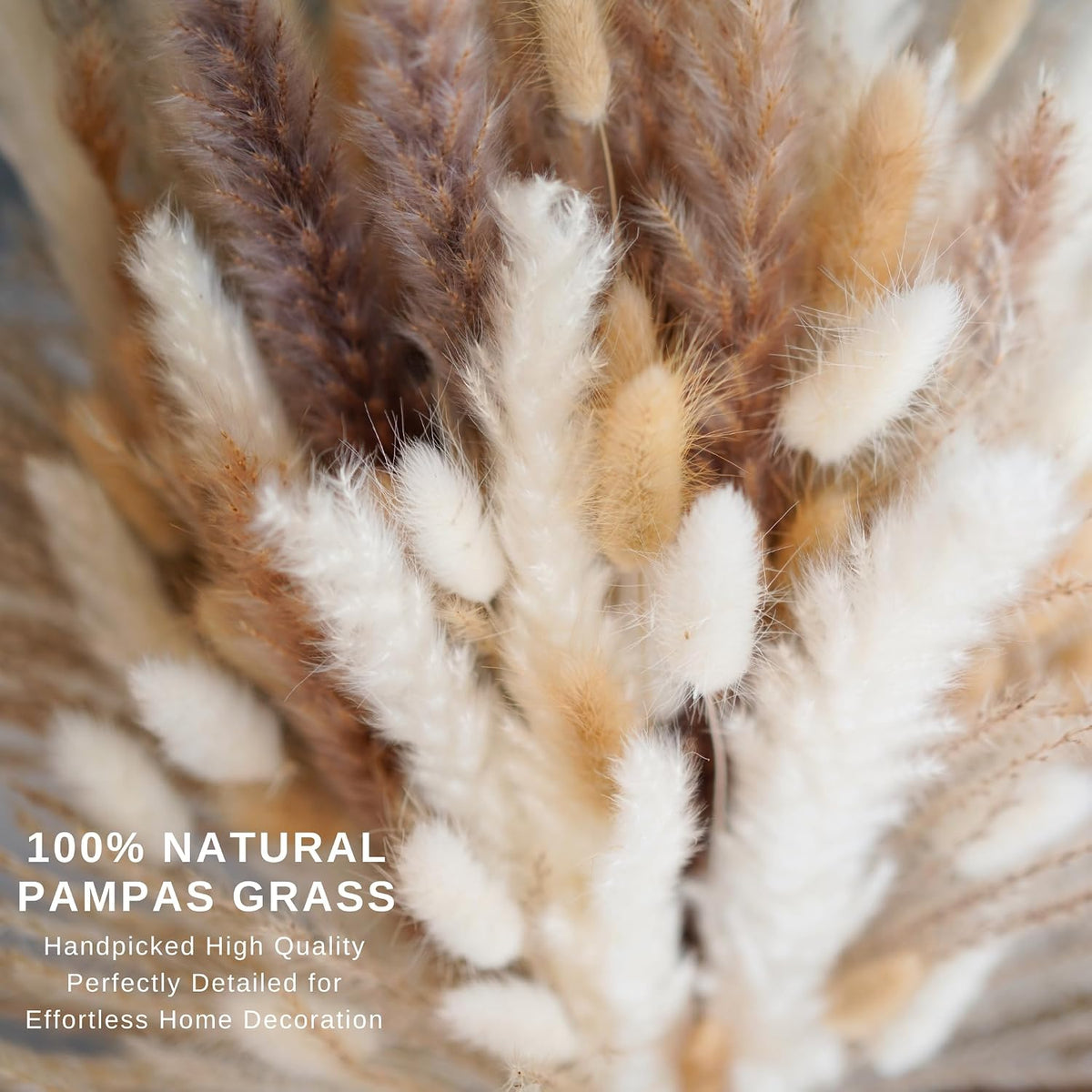 Dried Pampas Grass Decor, 115 PCS Dried Flowers Arrangements Contains Bunny Tails, Reed Grass Bouquet for Wedding. Boho Flower Home Table Decor, Rustic Farmhouse Party