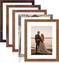Fixwal 8x10 Picture Frames Set of 5 with Tempered Glass, Vintage Distressed