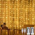 2 Pack 195 LED Curtain Tapestry Lights, 6.5 x 5 ft Backdrop String Lights