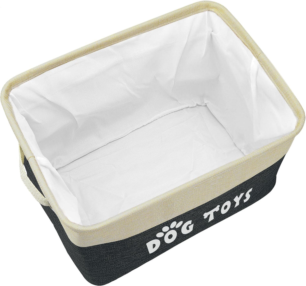 PET ARTIST Dog Toy Basket, Large Collapsible, Black, M: 15"x11"x9"