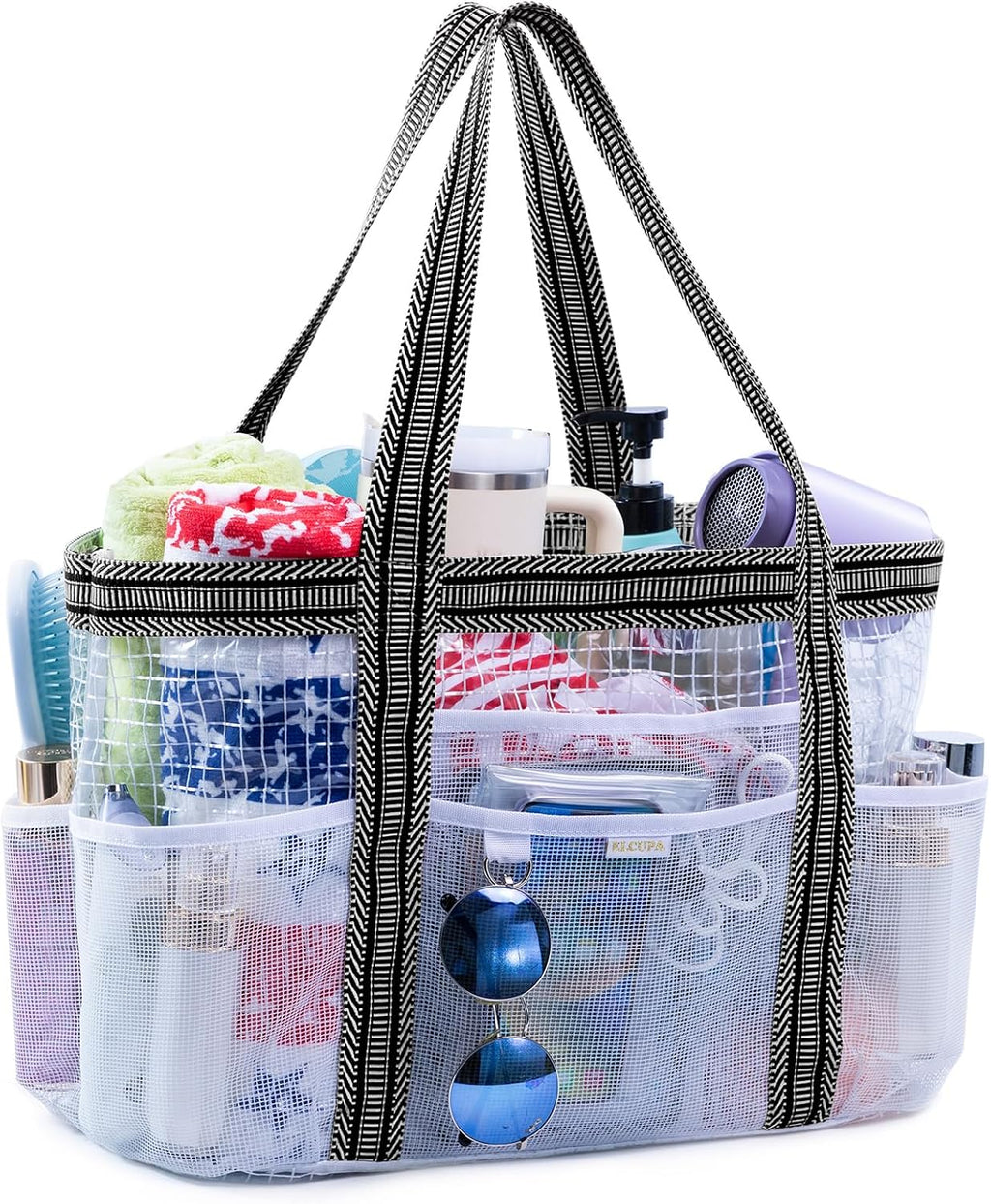 Large Mesh Shower Caddy – Portable ShowerTote with Waterproof Phone Pouch – Quick Dry Shower Bag with Separate Dry & Wet Zones for College Dorm, Gym, Beach Tote, Camping, Travel Essentials