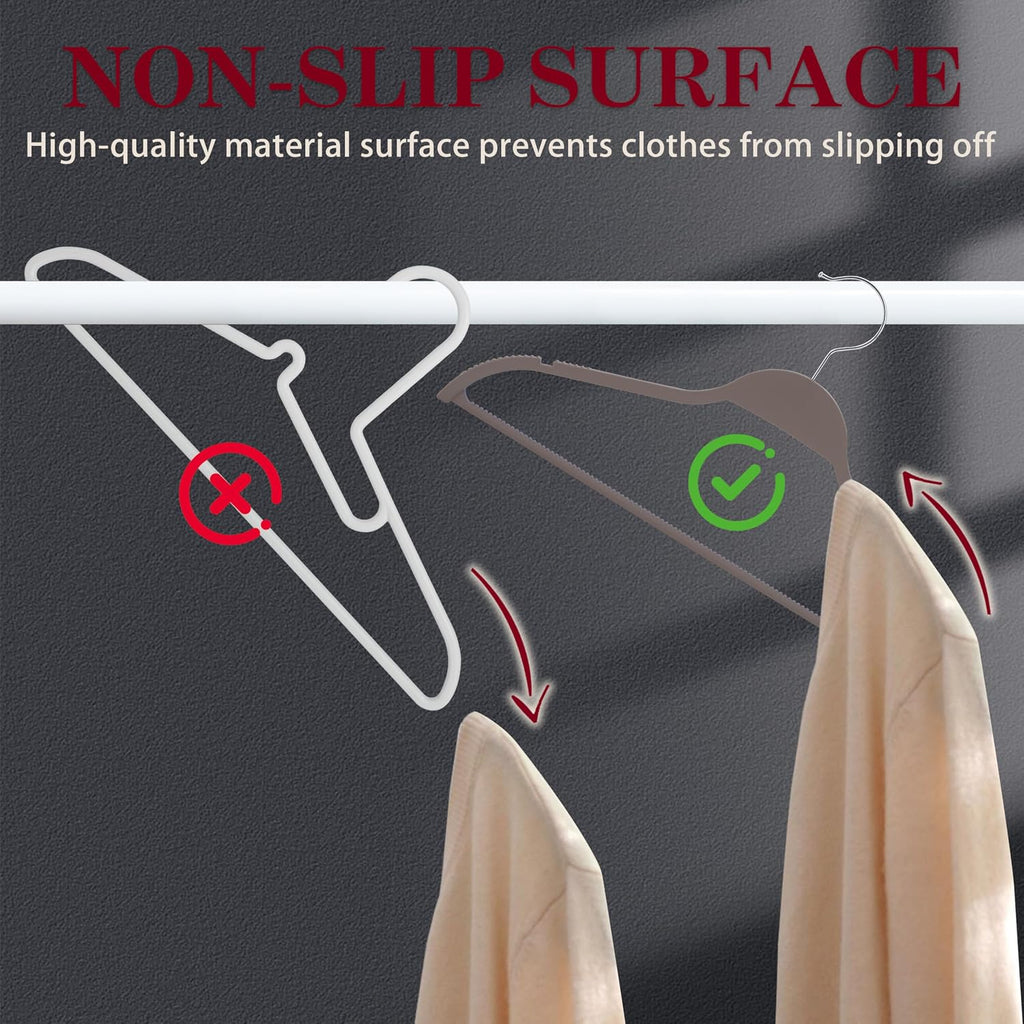 Non-Slip Rubber Coated Hangers, 20 Pack Space Saving Hangers