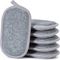 Non Scratch Scrub Sponge-6pack, Dual-Sided Sponges Kitchen(M,Gray)