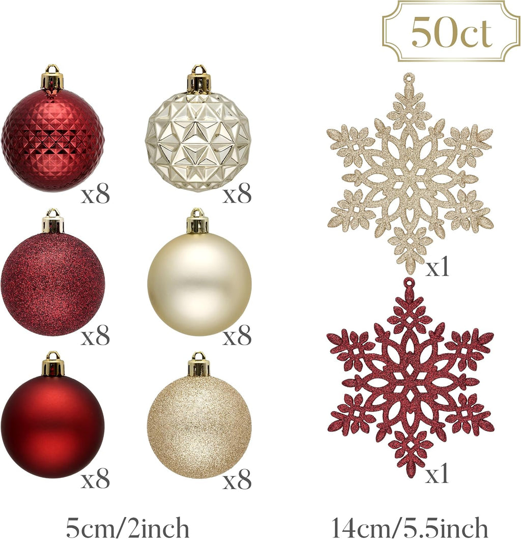 Valery Madelyn 50ct Christmas Tree Decorations Ball Ornaments 2 Inches