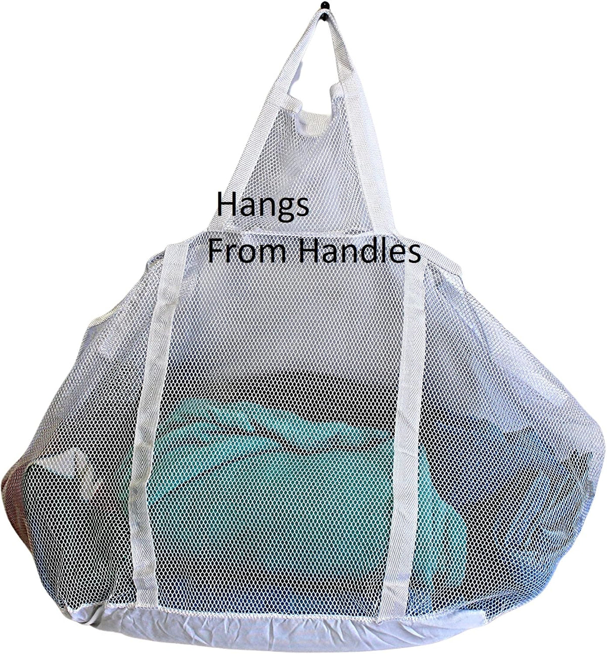 Large Soft Nylon Mesh Laundry Basket with Handles Portable and Collapsible For Dirty and Clean Laundry Home Travel College Dorm Also Ideal For Toys and Sporting Goods