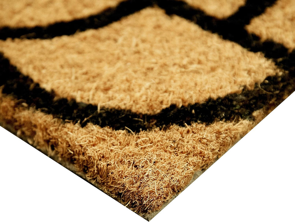 Ackland Coir Doormat | Clara Black Geometric | 18" x 30"
