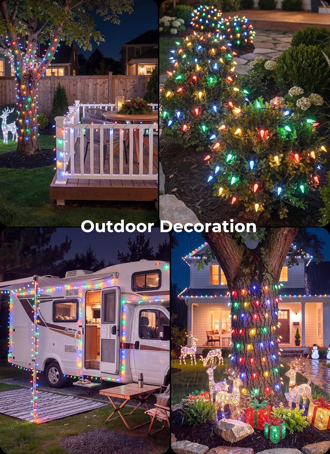 Minetom Solar Operated C6 String Lights, 100 LEDs Waterproof Patio Lights