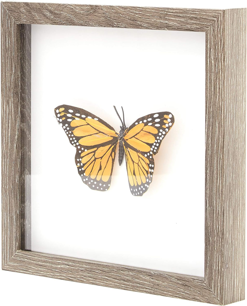 Super-Sturdy, Real Wood 8x8 Grey Shadow Box Frame 1pk. Genuine Hardwood Display with Real Glass. Best Wooden Shadowbox to Showcase Photos, Tickets, Wedding Bouquets, CDs, Medals, Awards and Insects