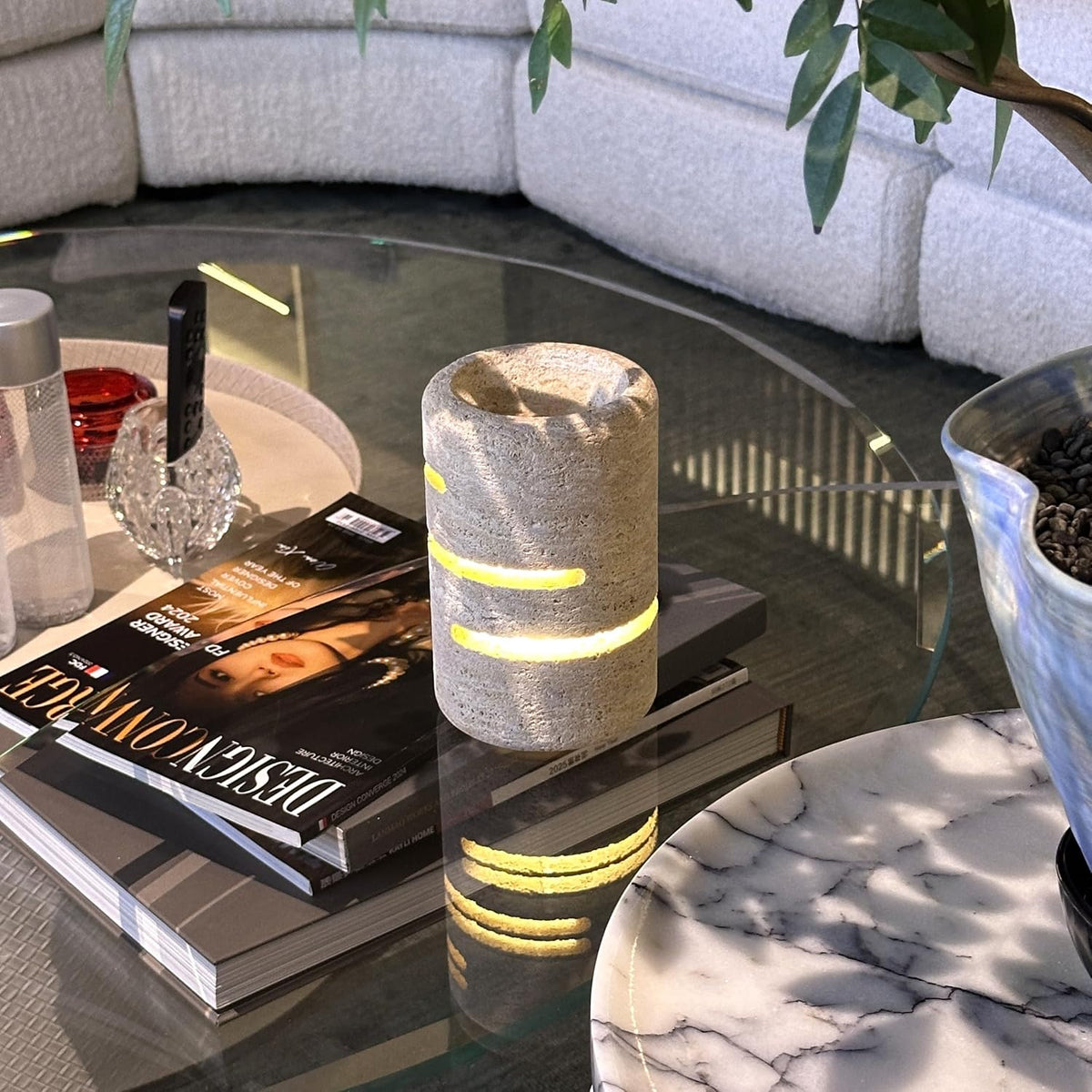 Marmor Marble Touch Lamp, Rechargeable Cordless Natural Stone Table Lamp