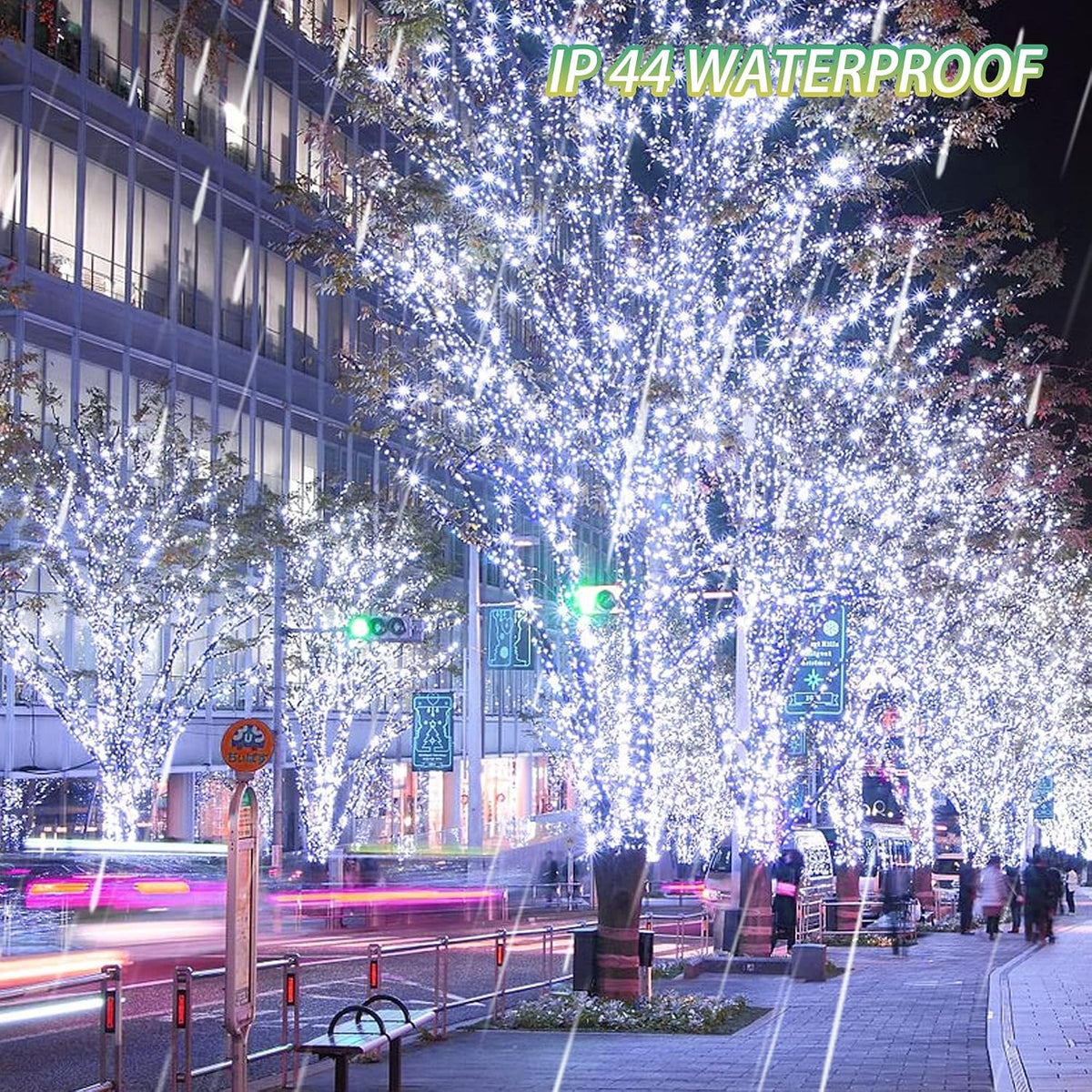 FUNPENY 164FT 500 LED Christmas Indoor Outdoor Decorative String Lights, 8 Modes Waterproof LED Fairy Light with Remote for Christmas Party Wedding Garden Home Decoration (White)