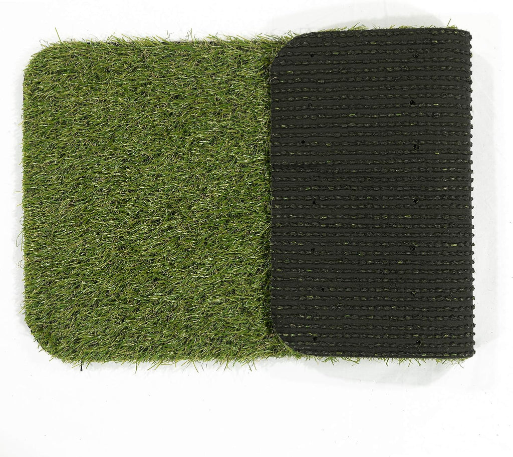 Ottomanson Artificial Grass Puppy Potty Training Pad with Tray, 15" x 30" Reusable Pee Pad for Small Pets and Dogs