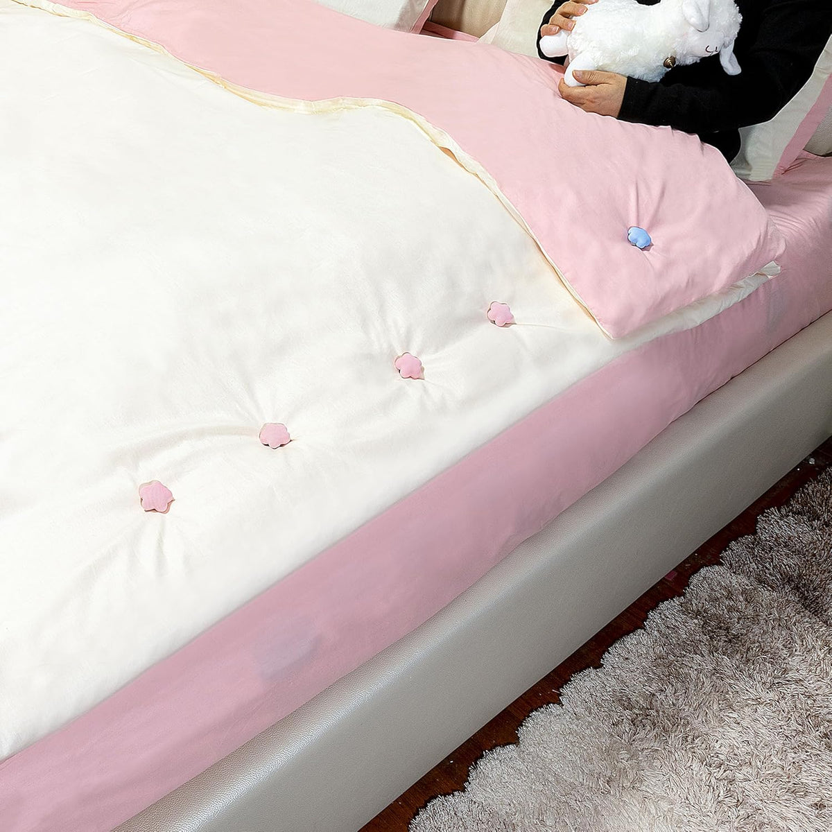 6 pcs Star Shaped Duvet pins Duvet Clips to Hold Comforter Inside Duvet Cover Snaps Double Sided Clips (Pink)