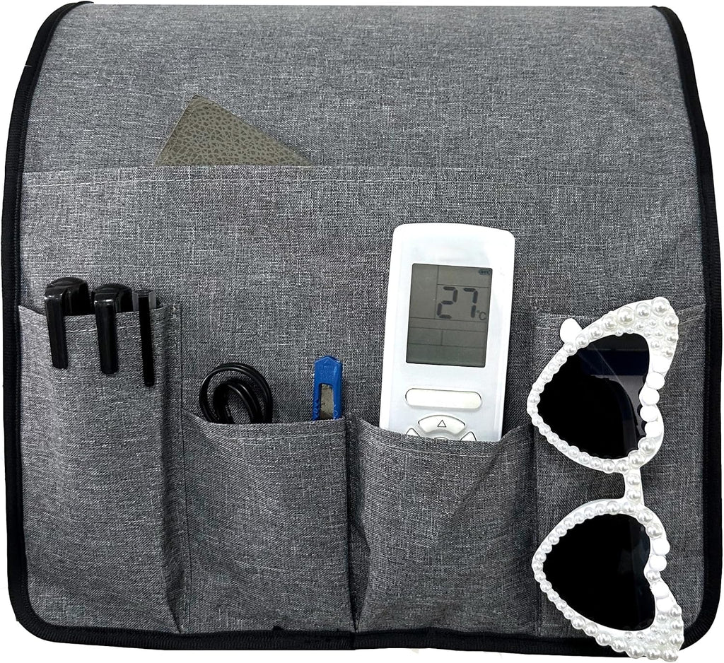 Wanty Sofa Armrest Organizer Couch Arm Chair Caddy Sofa Cover Storage Holder for Remote Control Magazine Book Smart Phone Tablet Drinks and Water Bottle (Gray)