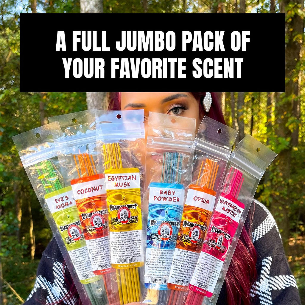 Blunteffects Jumbo Hand-Dipped Incense Sticks, Coconut, 30-Pack