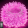 Pooqla 200 LED String Lights Indoor Outdoor, 66 ft Pink Christmas Lights Plug in with Timer, Connectable 8 Modes Waterproof Clear Wire Twinkle Fairy Lights for Halloween Xmas Tree Yard Wedding Decor