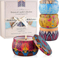 Scented Candles for Women, 4 Pack Candle Gift Set with Magnetic Gift Box