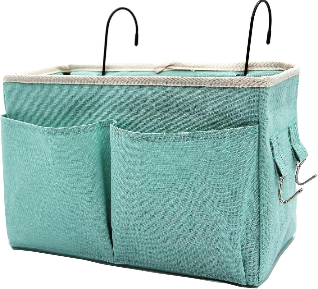 Bedside Caddy, Hanging Storage Bag with Hooks for Bunk & Dorm Bed Rails