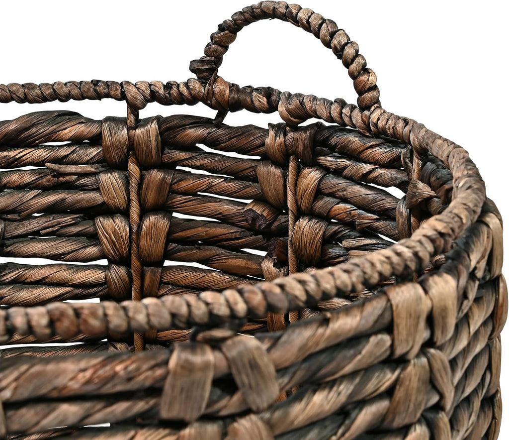 happimess Laurel Hand-Woven Abaca Storage Basket 19", Brown