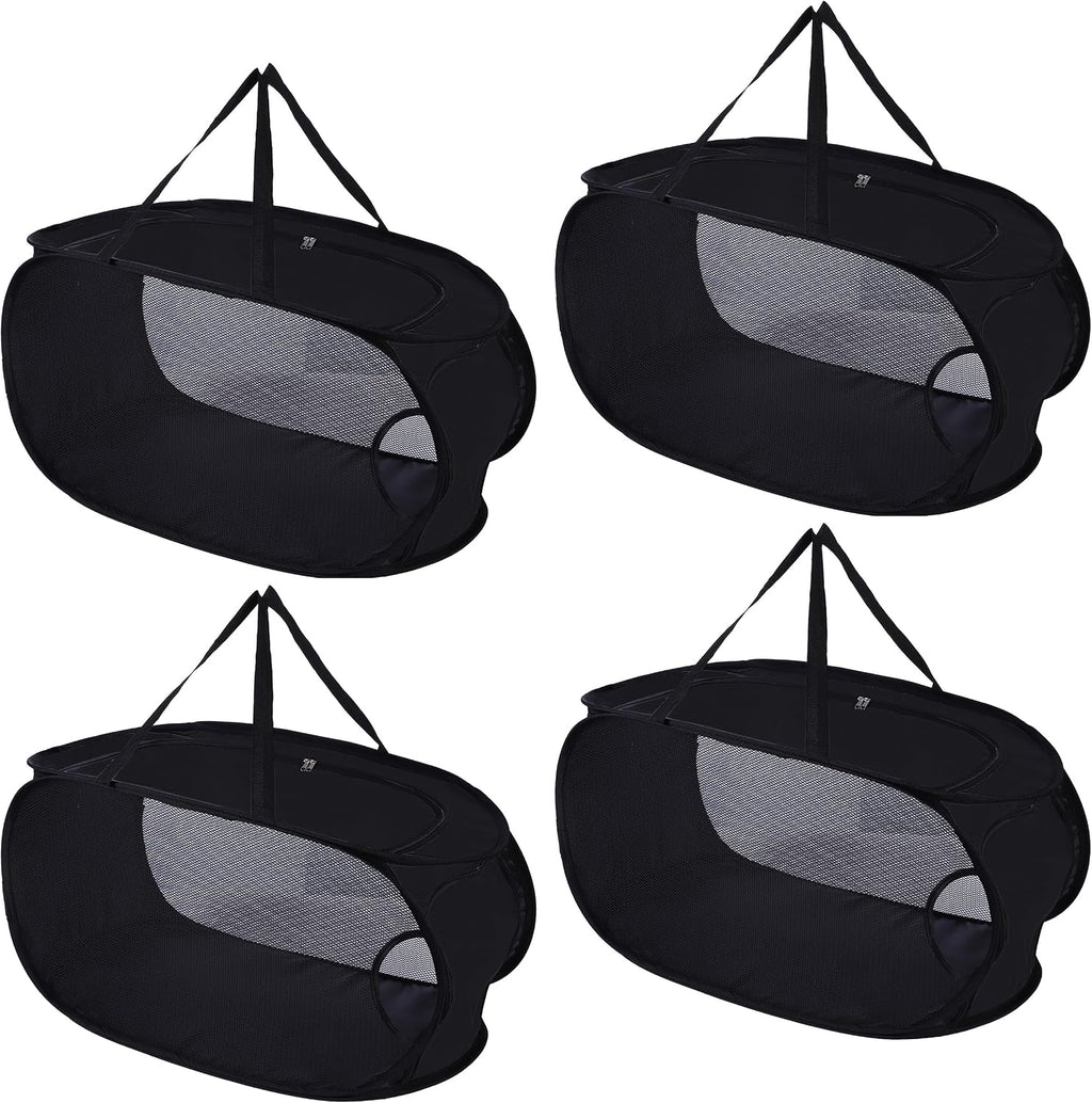 4 Pcs Mesh Popup Laundry Hamper, Opening Laundry Basket,Popup Laundry Basket with Durable Handles,Foldable Pop-up Mesh Hamper Dirty Clothes Basket for Clothes & Laundry-Home Organization