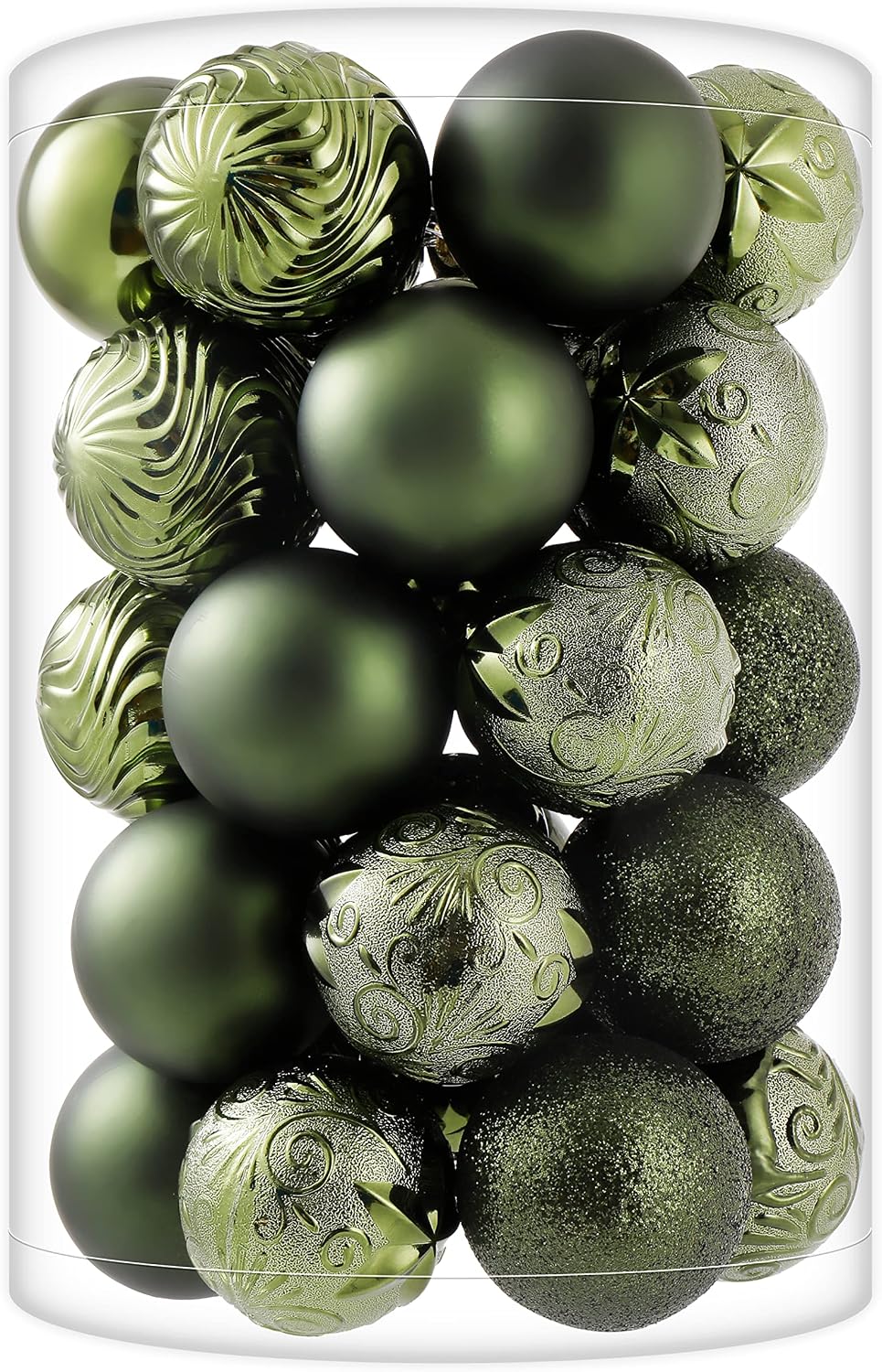 34ct Dark Green Christmas Ball Ornaments Shatterproof Plastic Christmas Tree Decorations for Xmas Party Home Office Holiday Decor -Medium Size (2.36"/ 60mm)