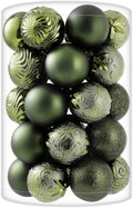 34ct Dark Green Christmas Ball Ornaments Shatterproof Plastic Christmas Tree Decorations for Xmas Party Home Office Holiday Decor -Medium Size (2.36"/ 60mm)