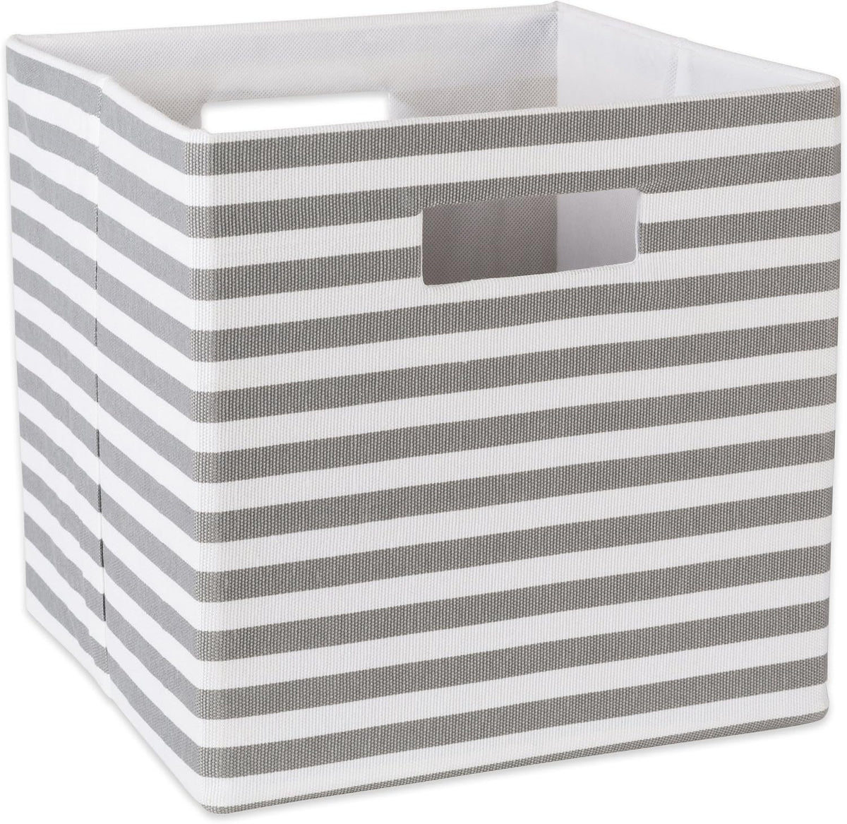 DII Collapsible Polyester Storage Cube, Pinstripe, Gray, Large