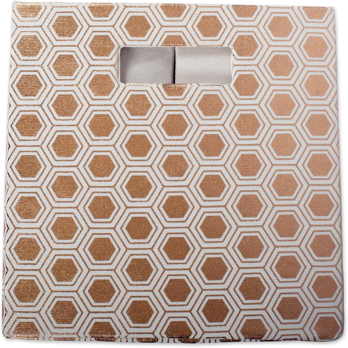 DII Collapsible Polyester Storage Cube, Honeycomb, Copper, Small