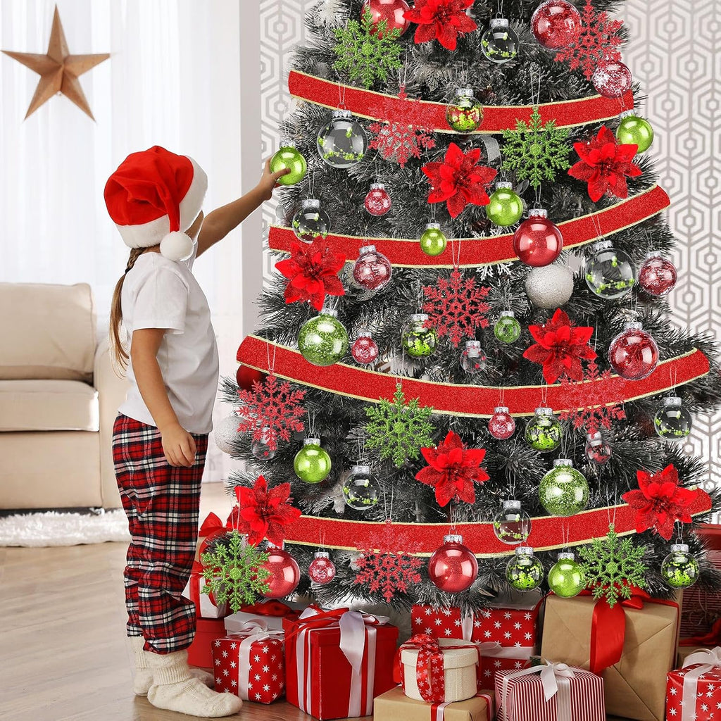 Jenaai Green Red 74 Pcs Christmas Ball Ornaments Tree Decorations